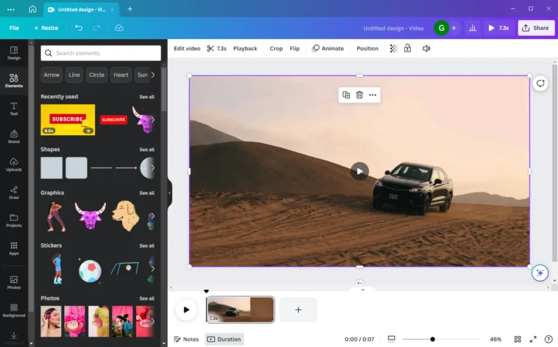 Canva video editor