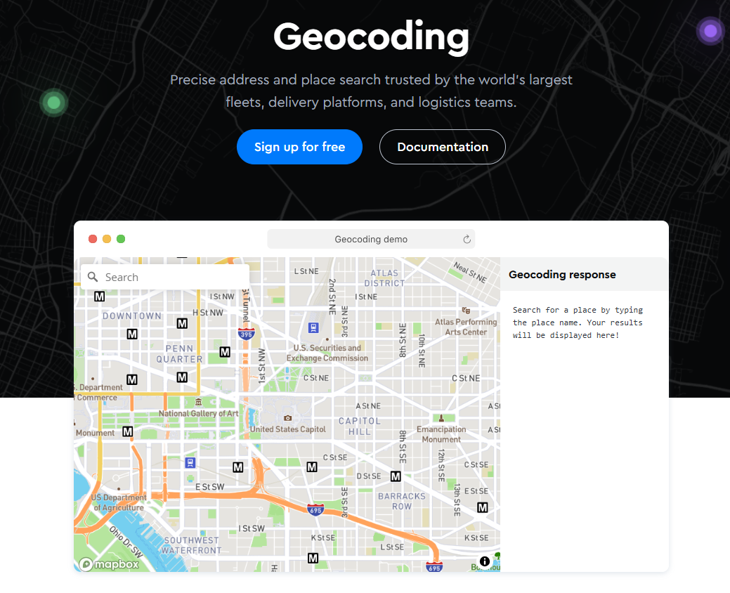 Mapbox Geocoding API