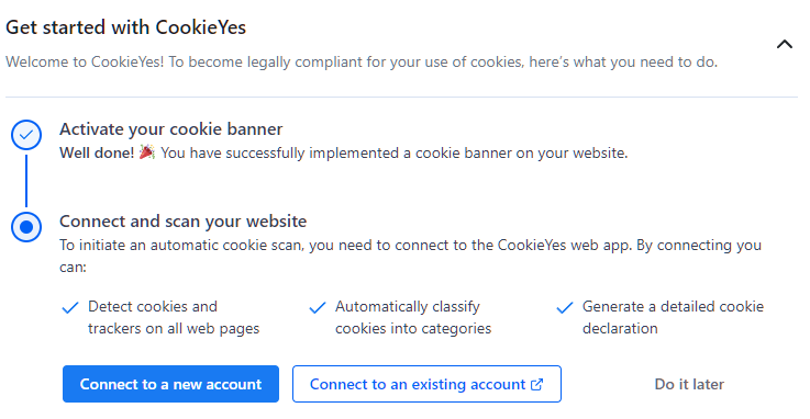 Cookie yes install via plugin