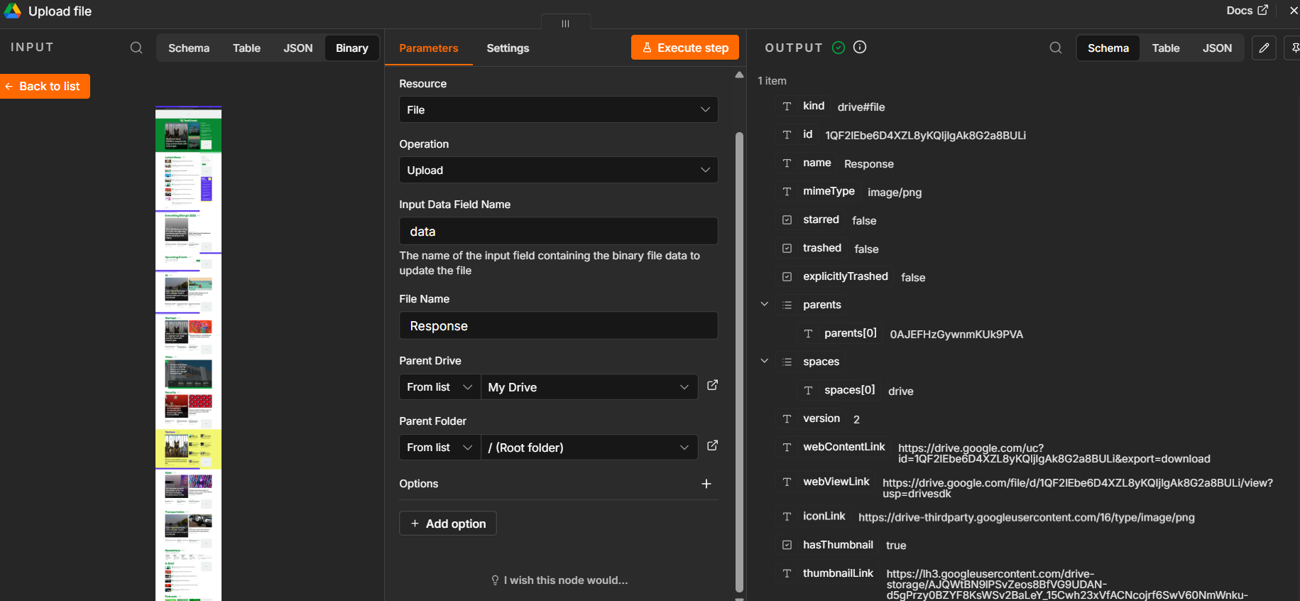 Google Drive Node in n8n