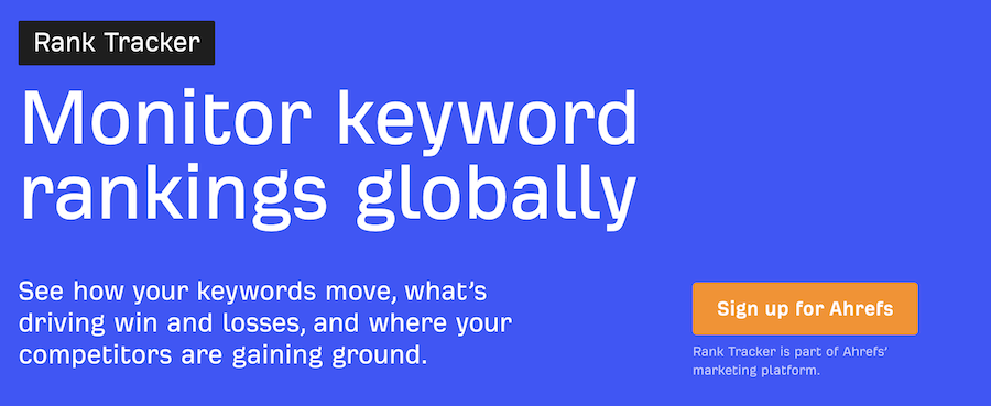 Ahrefs rank tracker