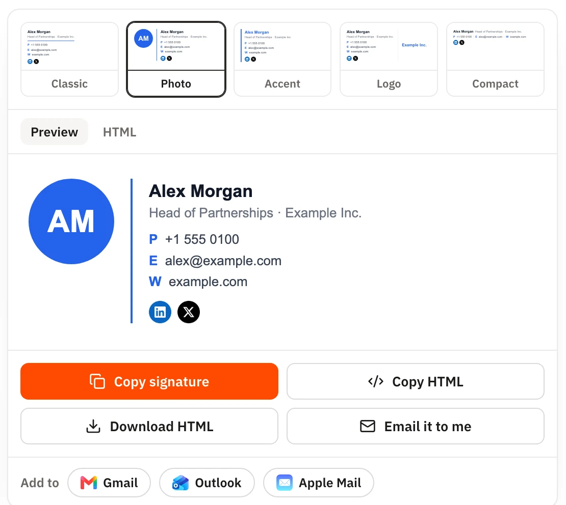 Geekflare Email Signature Generator