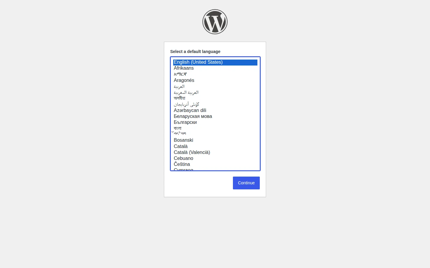 WordPress 7.1.3 installer on our test server