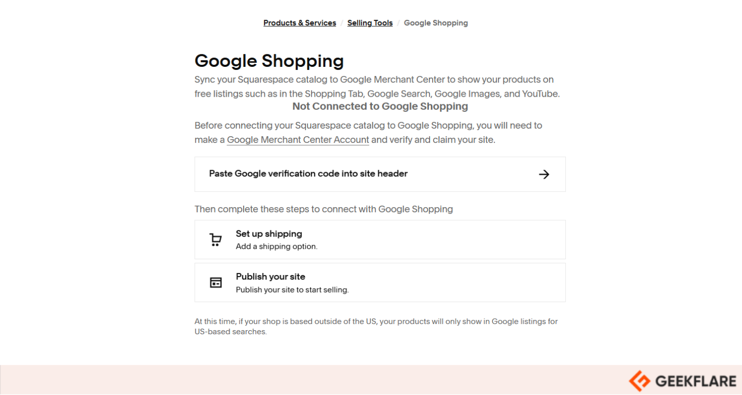 Squarespace Google integration