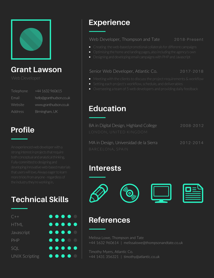 how to create a resume with canva