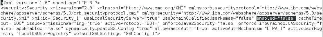 Disable Security in IBM WebSphere Application Server - 38