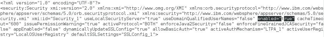 Disable Security in IBM WebSphere Application Server - 48