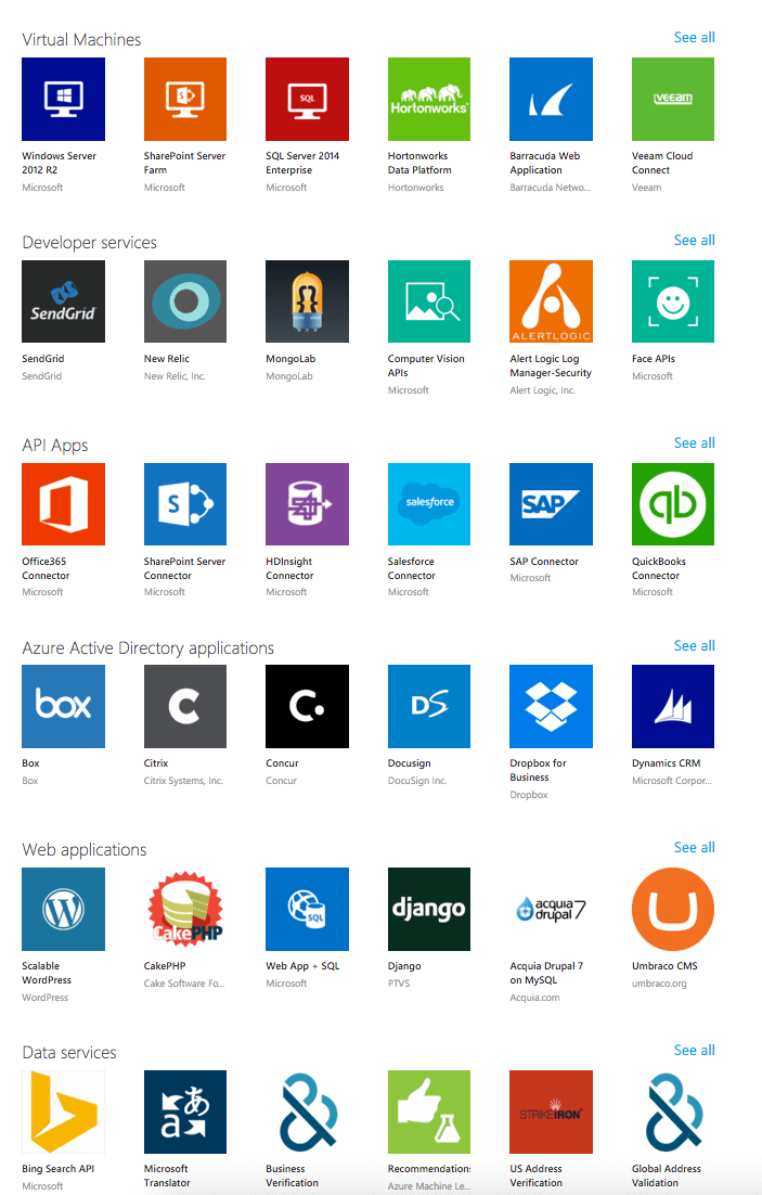 Microsoft Azure Product Logos