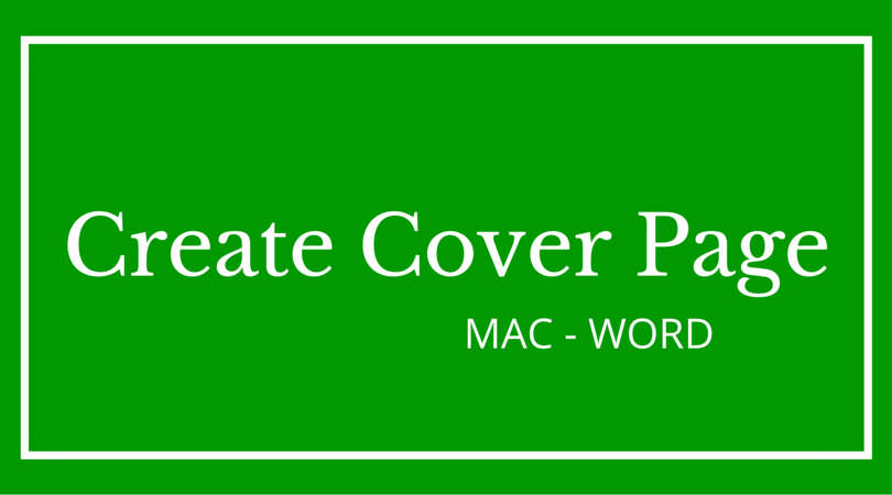 cover page for microsoft word