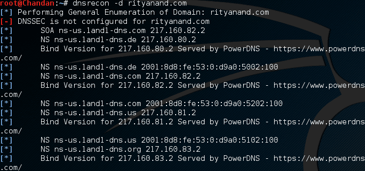 dnsrecon; Subdomains