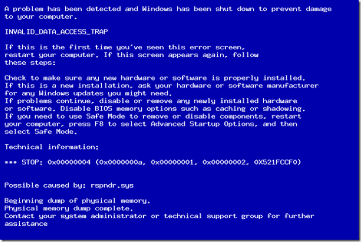 gateway laptop blue screen problem