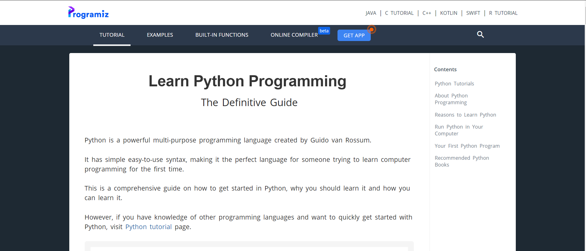 Solved Programiz Python Online CompilerPython Online