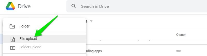 Tải tệp lên Google Drive