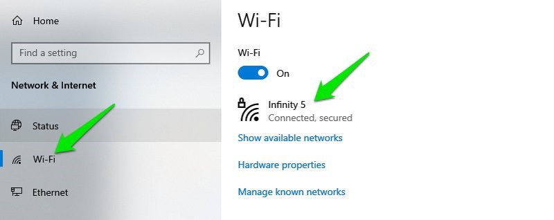 Ширина соединения Wi-Fi