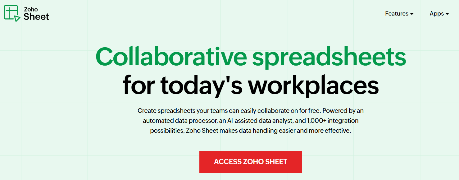 Zoho Sheet