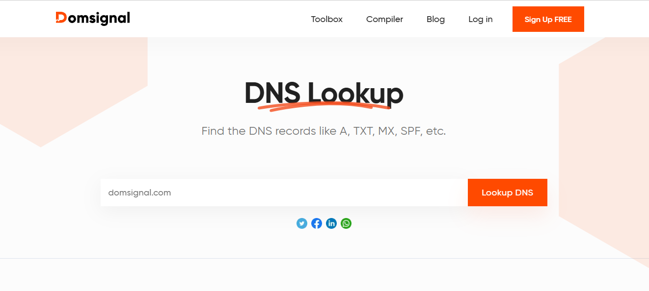 domsignal dns lookup