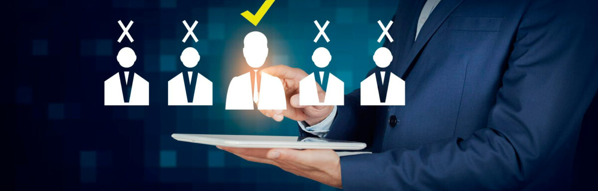 A professional conducting an employee background check while using a tablet.