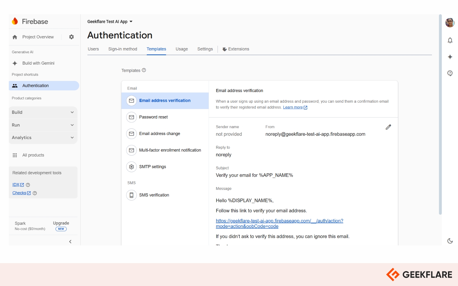 Firebase Sample Authentication app