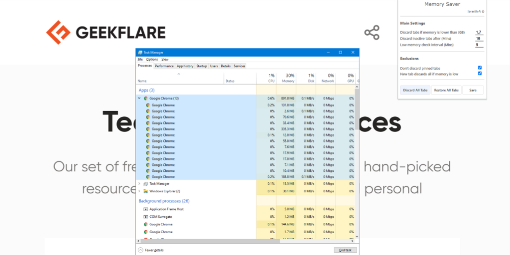 Google Chrome ends Windows 10 memory optimization test after CPU hit