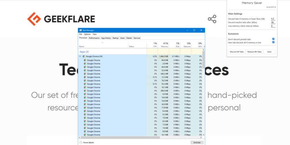 How to Reduce Google Chrome Memory Usage: 5 Chrome Extensions - Geekflare