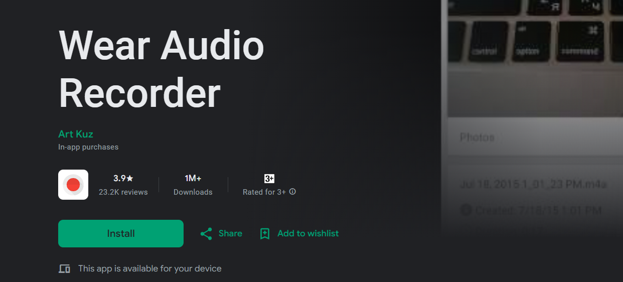 Wear Audio Recorder