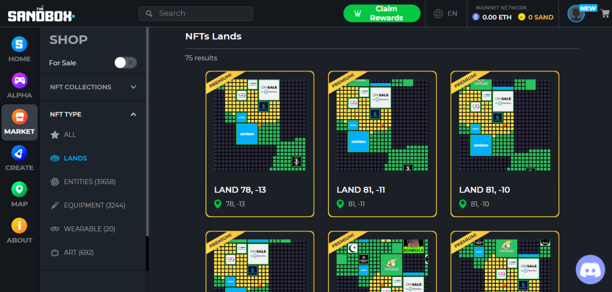 land purchase in the sandbox metaverse