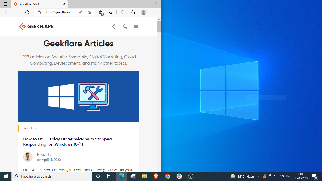 dual screen windows 10