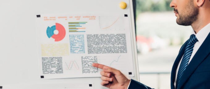 A project manager is presenting a project roadmap template
