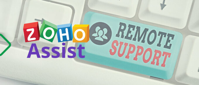 An illustration showing Zoho Assist logo