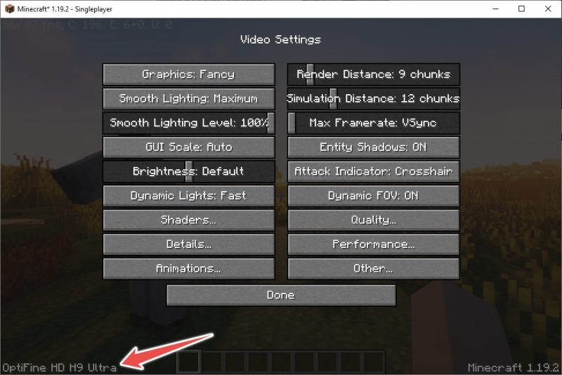 optifine video settings