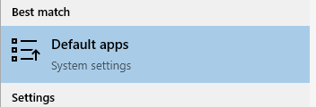 default apps in windows