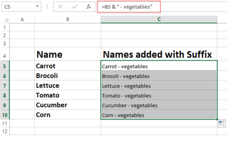 How To Add Prefix And Suffix To Entire Column In Excel - Geekflare