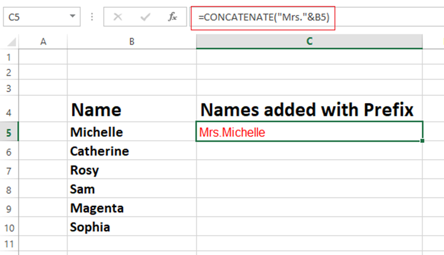 How to Add Prefix and Suffix to Entire Column in Excel - 8