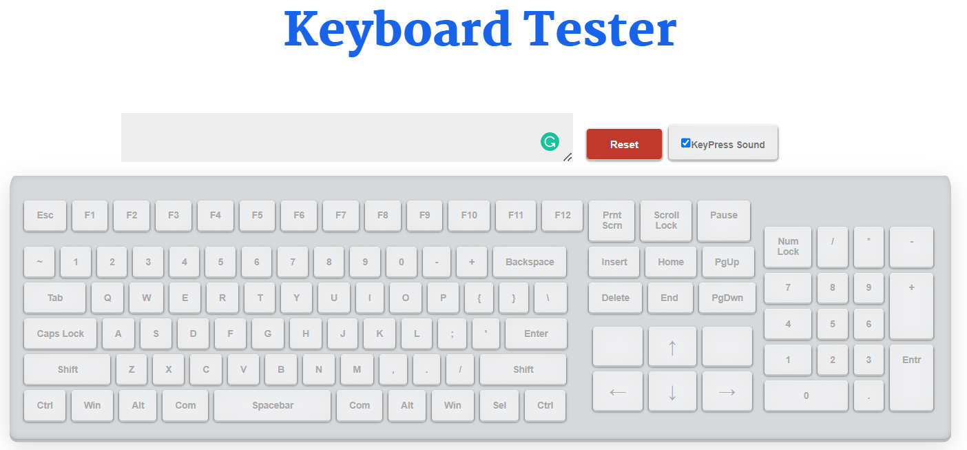 Keyboard Checker  The best online keyboard tester