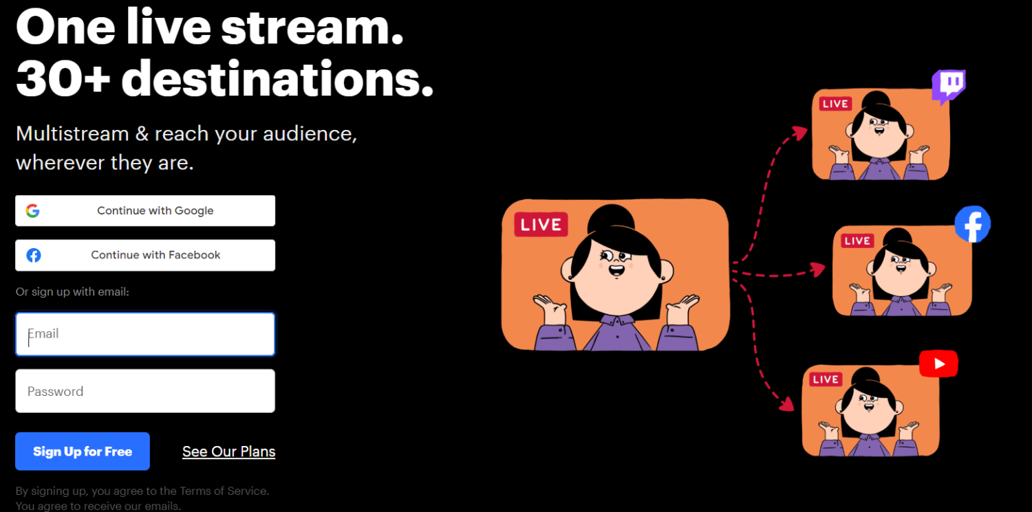 Multistream Real-time & Recorded Videos Seamlessly - OneStream Live