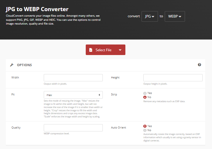 JPG To WebP Converter