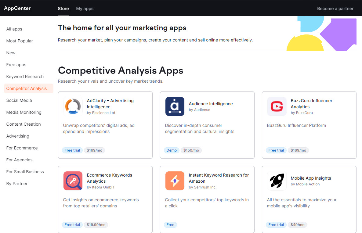 Competitive Research Apps From Semrush