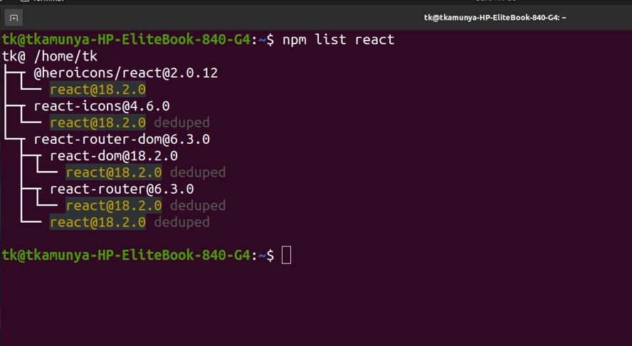 Version de React