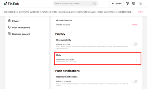 how to view tiktok history on pc