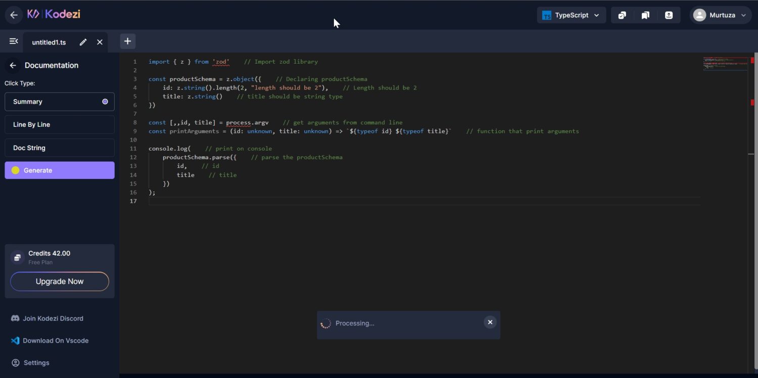 kodezi génère la documentation du code ligne par ligne