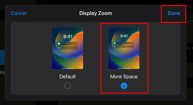 More Space Zoom Setting