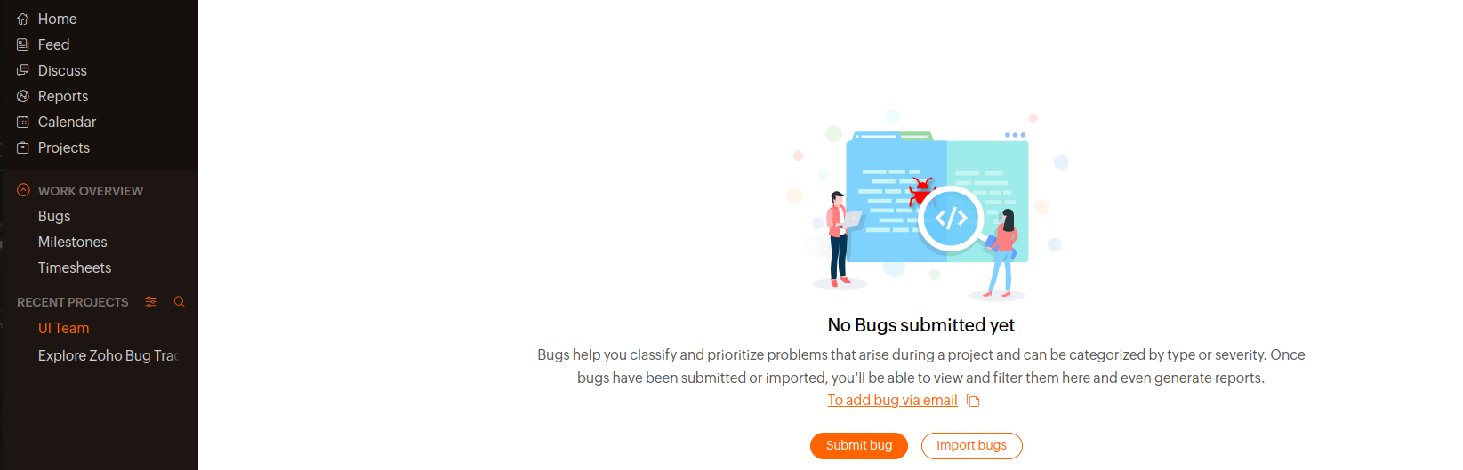 Zoho BugTracker Submit Bug