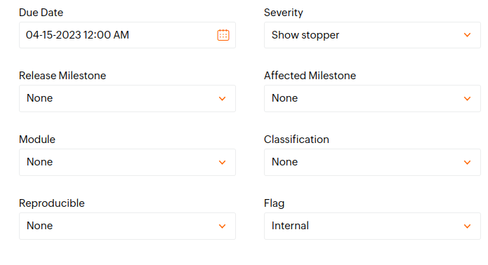 Zoho BugTracker Bug Severity