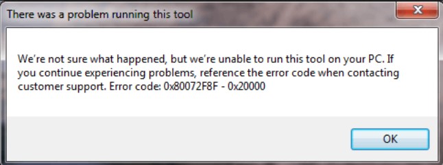 What is Error Code 0x80072F8F 0x20000