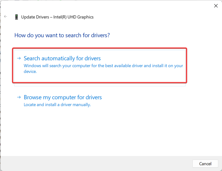 select-the-Search-automatically-for-drivers