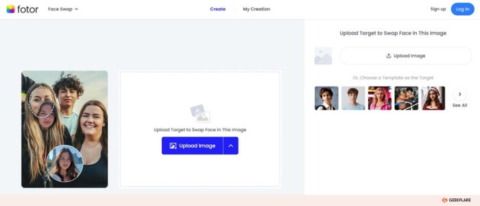 Fotor Face Swapping Tool
