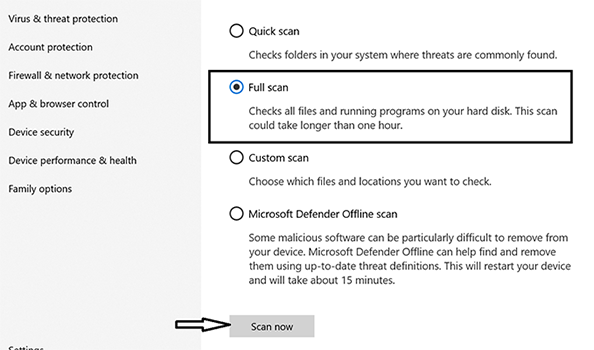 malware scan windows 10