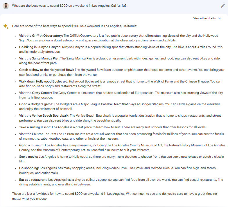 bard itinerary