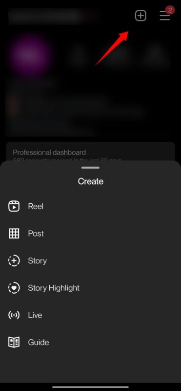 go to reels from your instagram profile page
