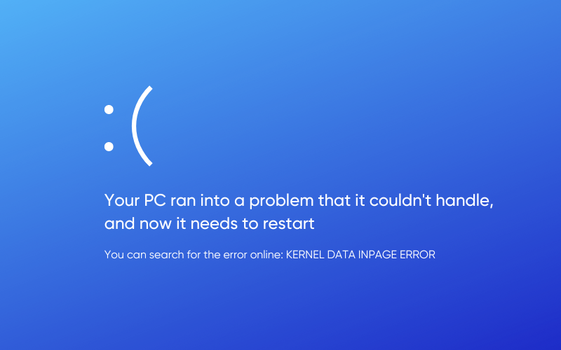 windows BSOD: kernel data inpage error